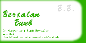 bertalan bumb business card